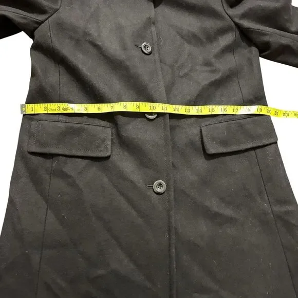 NWT LOFT Black Floral Flowers Embroidered Lined Wool Blend Size Medium Coat - Picture 5 of 7